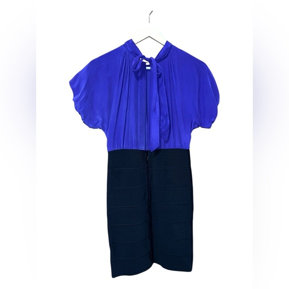 BCBG MaxAzria Purple Silk Blouse Top Bodycon Dress – Size Small - Picture 2 of 4